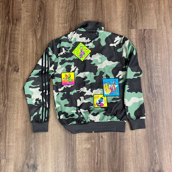 NEW Jeremy Scott x Adidas Camo Illustrated Artwork Track Jacket Sz S - Picture 9 of 14
